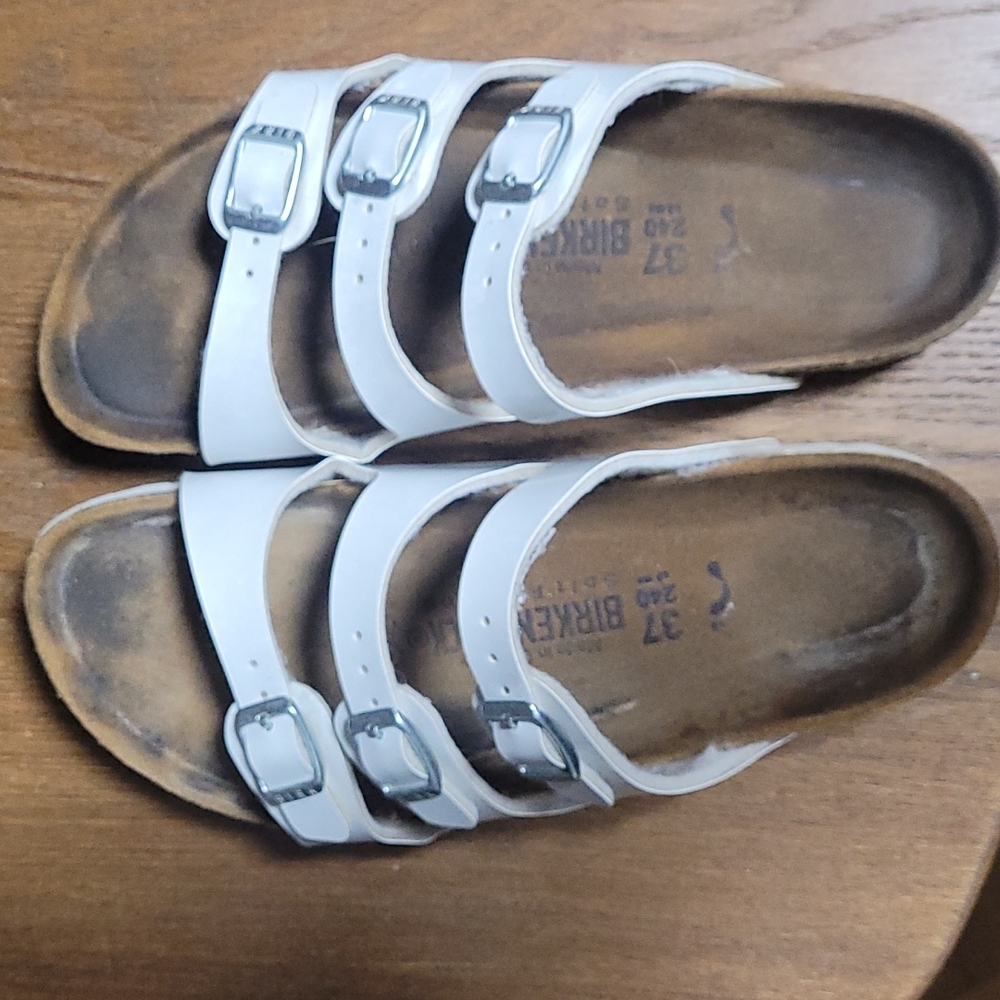 White birkenstock sandals